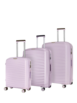 Rock Sunwave 8-Wheel Expandable Hard Shell Suitcase, Set of 3, Lilac