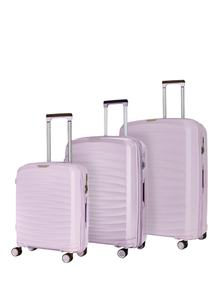 Rock Sunwave 8-Wheel Expandable Hard Shell Suitcase, Set of 3, Lilac