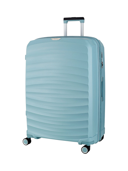 Rock Sunwave 8-Wheel 79cm Expandable Large Suitcase, Light Blue