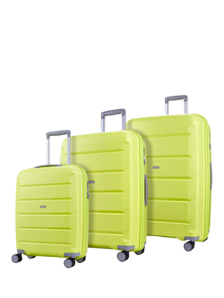Rock Tulum 8-Wheel Expandable Suitcase Set, 3 Piece, Lime, Lime