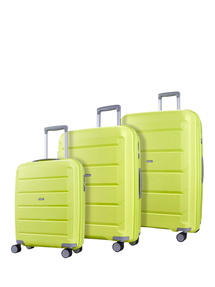 Rock Tulum 8-Wheel Expandable Suitcase Set, 3 Piece, Lime, Lime