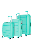 Rock Tulum 8-Wheel Expandable Suitcase Set, 3 Piece, Turquoise