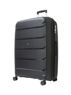 Rock Tulum 8-Wheel 78cm Expandable Large Suitcase, 105L, Black