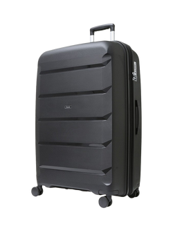 Rock Tulum 8-Wheel 78cm Expandable Large Suitcase, 105L, Black