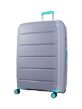 Rock Tulum 8-Wheel 78cm Expandable Large Suitcase, 105L, Grey/Aqua