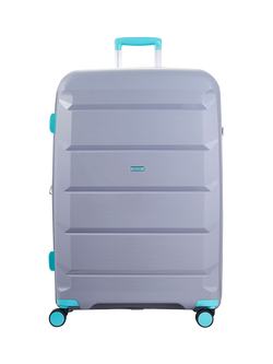 Rock Tulum 8-Wheel 78cm Expandable Large Suitcase, 105L, Grey/Aqua - view 2, Grey/Aqua