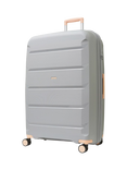 Rock Tulum 8-Wheel 78cm Expandable Large Suitcase, 105L, Grey/Peach