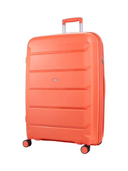 Rock Tulum 8-Wheel 78cm Expandable Large Suitcase, 105L, Peach