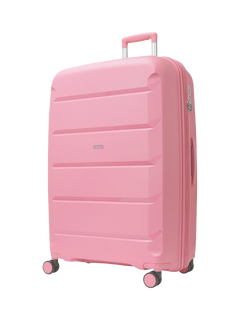 Rock Tulum 8-Wheel 78cm Expandable Large Suitcase, 105L, Pink