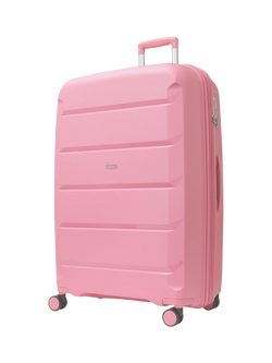 Rock Tulum 8-Wheel 78cm Expandable Large Suitcase, 105L, Pink