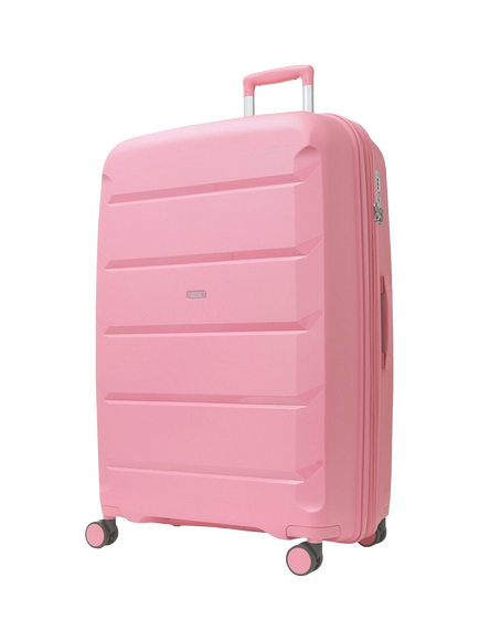 Rock Tulum 8-Wheel 78cm Expandable Large Suitcase, 105L, Pink