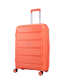 Rock Tulum 8-Wheel 66cm Expandable Medium Suitcase, 63L, Peach