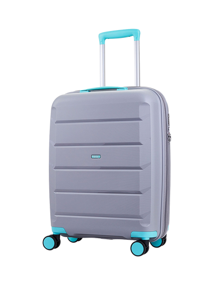Rock Tulum 8-Wheel 55cm Expandable Cabin Case, 36L, Grey/Aqua