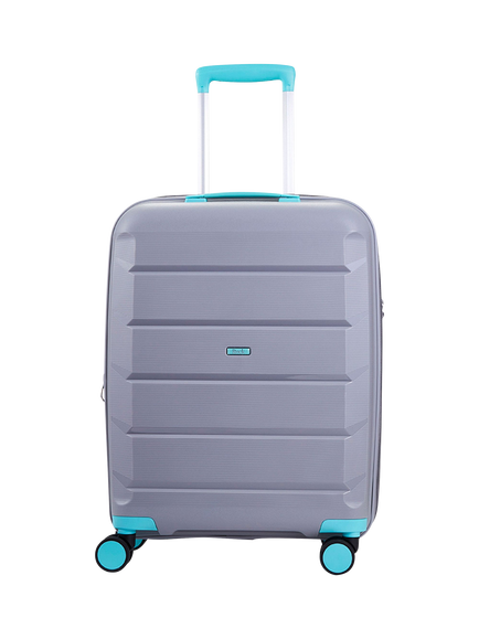 Rock Tulum 8-Wheel 55cm Expandable Cabin Case, 36L - view 2, Grey/Aqua