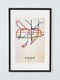 John Lewis London Transport Museum 'The Tate Gallery by Tube' Framed Poster, 60 x 40cm, Multi