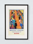 John Lewis London Transport Museum 'Brightest London is Best Reached by Underground' Framed Vintage Poster, 60 x 40cm, Multi