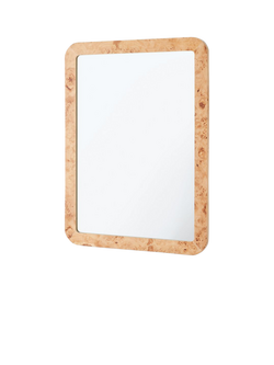 West Elm Burled Wood Wall Mirror, 91 x 61cm, Oak Effect, Wood