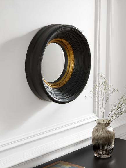 John Lewis Georgian Round Convex Wall Mirror, 40cm, Black - view 2, Black