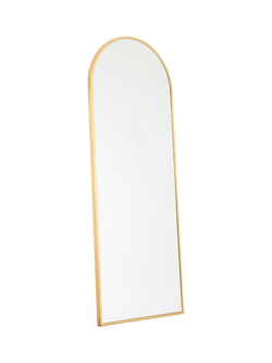 West Elm Arched Full-Length Metal Frame Mirror, 188 x 71cm, Antique Brass, Brass