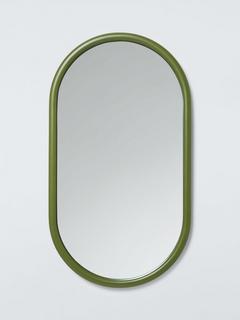 John Lewis Lozenge Wall Mirror, 72 x 40cm, Dark Olive