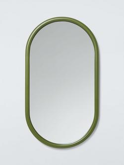 John Lewis Lozenge Wall Mirror, 72 x 40cm, Dark Olive, Dark Olive