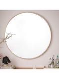 West Elm Oversized Round Metal Frame Wall Mirror, 122cm, Antique Brass