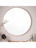 west elm Oversized Round Metal Frame Wall Mirror, 122cm, Antique Brass