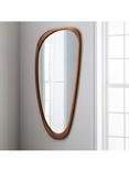 west elm Mid Century Asymmetrical Eucalyptus Wood Wall Mirror, 167 x 72cm, Acorn