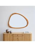 west elm Mid Century Asymmetrical Acacia Wood Wall Mirror, 103 x 129cm