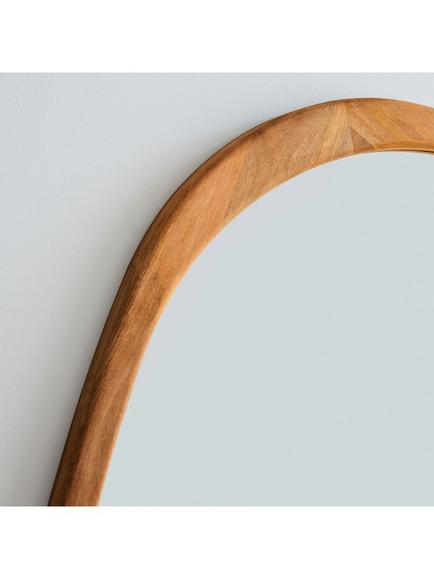 West Elm Mid Century Asymmetrical Acacia Wood Wall Mirror, 103 x 129cm, Acorn - view 2, Wood