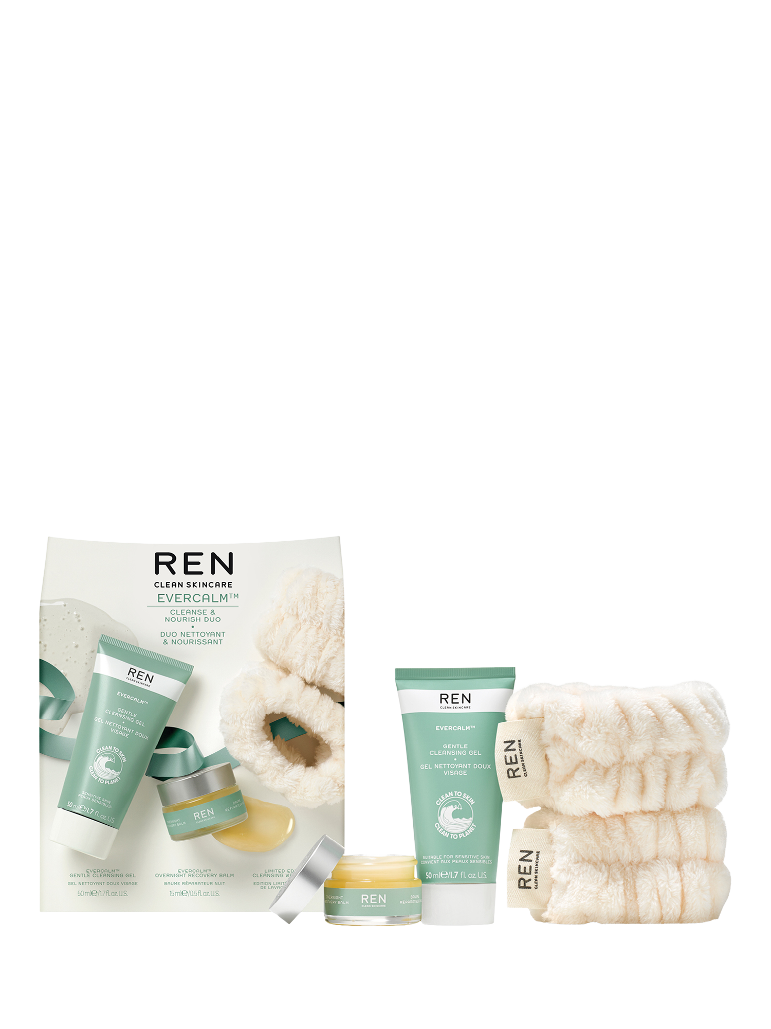 REN Clean Skincare Evercalm Cleanse Nourish Duo Skincare Gift Set
