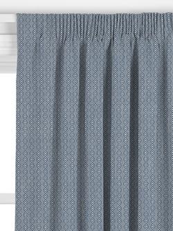 John Lewis Diamond Weave Made to Measure Curtains or Roman Blind, Blue - view 2, 