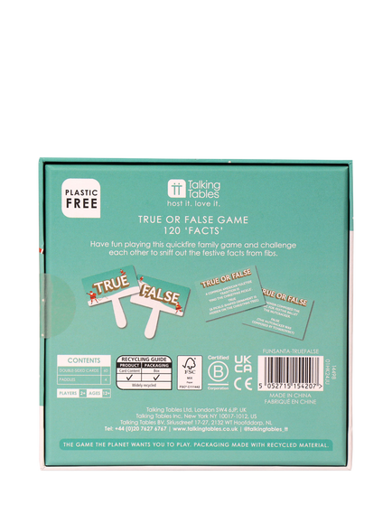 Talking Tables Fun Guy Santa Christmas True or False Game - view 2, Multi