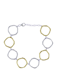 Nina B Organic Circles Chain Bracelet, Silver/Gold