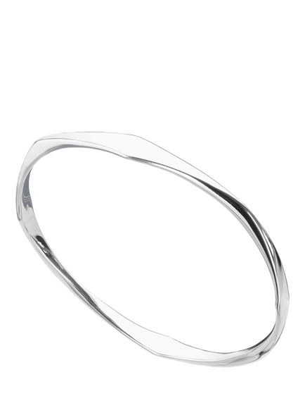 Nina B Slim 4-Sided Bangle, Silver, Silver