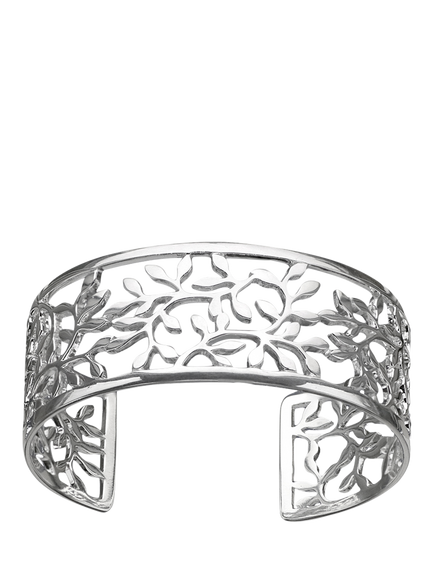 Nina B Cut Out Leaves Cuff Bangle, Silver, Silver