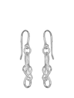 Nina B Bowline Drop Earrings, Silver, 