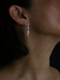 Nina B Bowline Drop Earrings, Silver - view 2, 