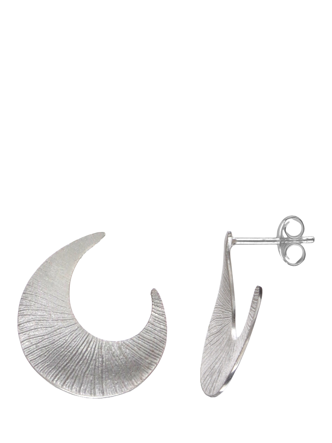 Product image 1 of 4, which shows Nina B Fluted Hoop Earrings, Silver