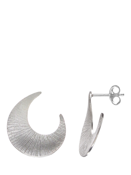 Nina B Fluted Hoop Earrings, Silver, Silver