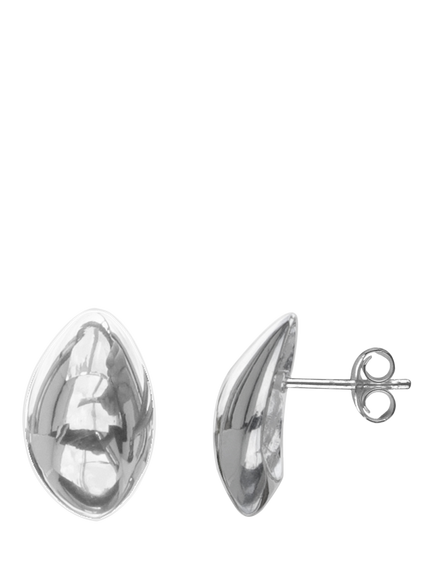 Nina B Polished Nut Stud Earrings, Silver, 