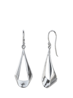 Nina B Open Drop Earrings, Silver, 