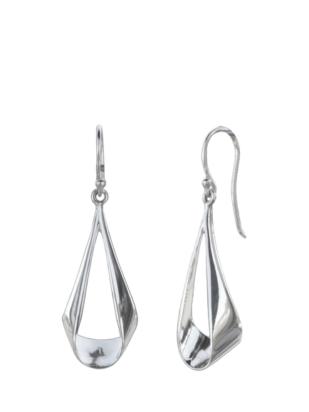 Nina B Open Drop Earrings, Silver, 