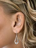 Nina B Open Drop Earrings, Silver