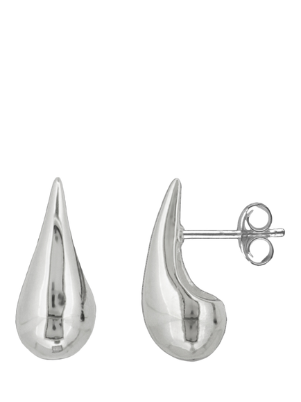Nina B Domed Teardrop Stud Earrings, Silver - view 2, 
