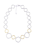 Nina B Organic Circles Collar Necklace, Silver/Gold