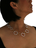 Nina B Organic Circles Collar Necklace, Silver/Gold