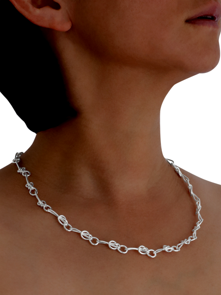Nina B Bowline Collar Necklace, Silver - view 2, 
