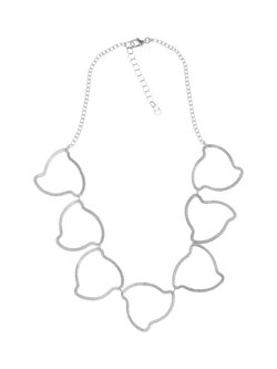 Nina B Brushed Rugged Triangles Collar Necklace, Silver, 