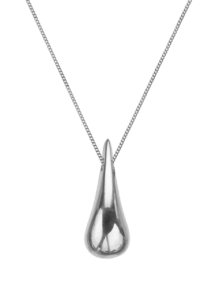 Nina B Teardrop Pendant Necklace, Silver, Silver
